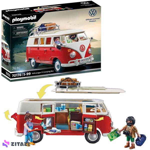 بازی آموزشی پلی موبیل مدل Volkswagen T1 Camping Bus کد 70176